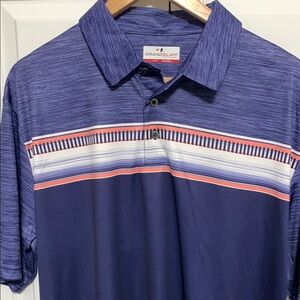 Grand Slam Blue and White Polo Shirt Sporty Design